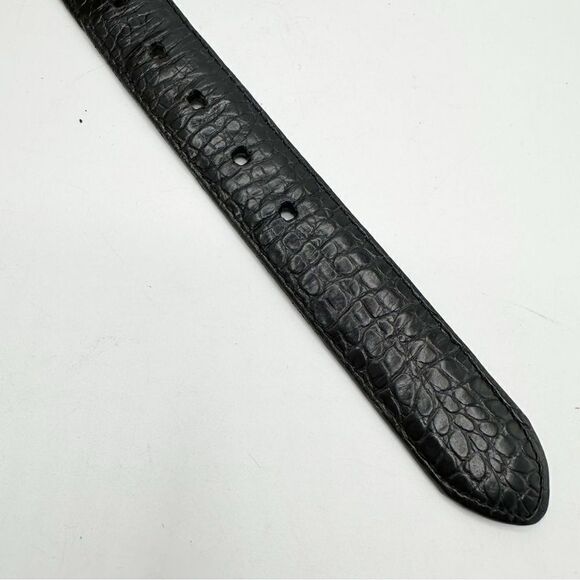 Vintage Y2K Brighton Brown & Black Reversible Croc Embossed Leather Belt Medium‎ - Picture 9 of 12